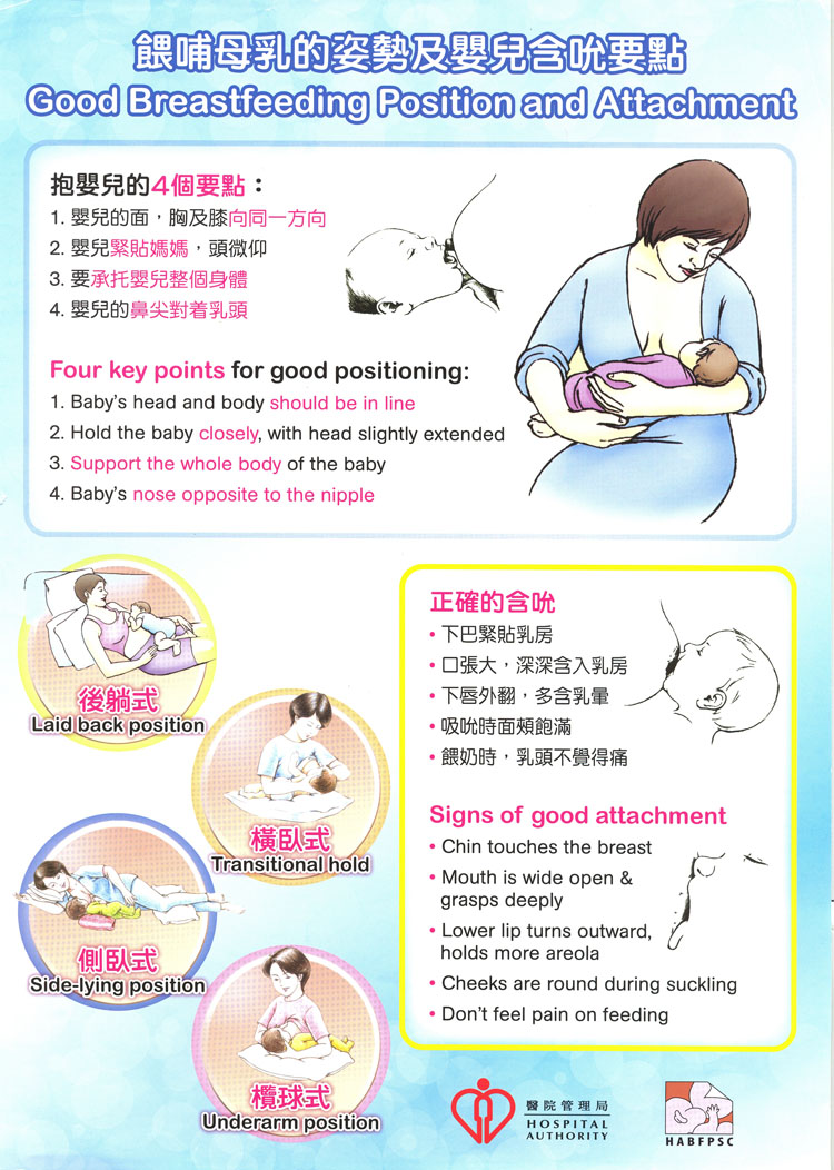 Four key points for good breastfeeding positioning Poster